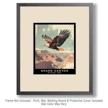 Bald Eagle - Grand Canyon Souvenir Home Decor Wall Art Prints – 8″x10″ Artwork – 11″x14″ Matte