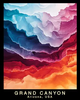 Abstract Evening - Grand Canyon Souvenir Home Decor Wall Art Prints – 8″x10″ Artwork – 11″x14″ Matte