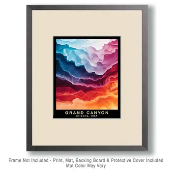 Abstract Evening - Grand Canyon Souvenir Home Decor Wall Art Prints – 8″x10″ Artwork – 11″x14″ Matte