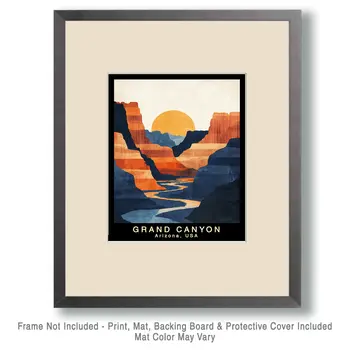 Memorable Evening - Grand Canyon Souvenir Home Decor Wall Art Prints – 8″x10″ Artwork – 11″x14″ Matte