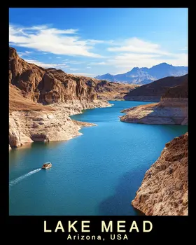 Fine Day on Lake Mead Souvenir Home Decor Wall Art Prints – 8″x10″ Artwork – 11″x14″ Mat