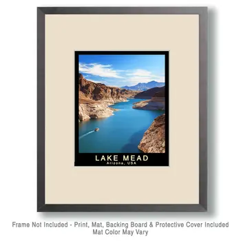 Fine Day on Lake Mead Souvenir Home Decor Wall Art Prints – 8″x10″ Artwork – 11″x14″ Mat