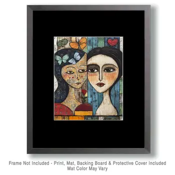 Folk Art Undeniable Attraction - Rustic Farmhouse Decor  8"x10" Artwork for 11"x14" Frame