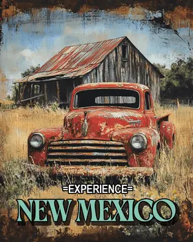 Rustic Truck - New Mexico Souvenir Home Decor Wall Art Prints – 8″x10″ Artwork – 11″x14″ Mat