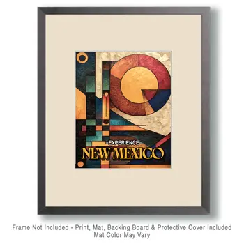 Abstract Art - New Mexico Souvenir Home Decor Wall Art Prints – 8″x10″ Artwork – 11″x14″ Mat