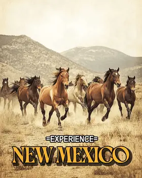 Herd of Horses - New Mexico Souvenir Home Decor Wall Art Prints – 8″x10″ Artwork – 11″x14″ Mat