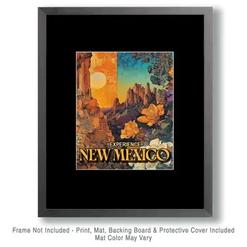 Day and Night - New Mexico Souvenir Home Decor Wall Art Prints – 8″x10″ Artwork – 11″x14″ Mat