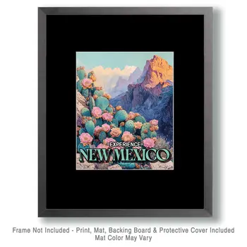 Prickly Pear - New Mexico Souvenir Home Decor Wall Art Prints – 8″x10″ Artwork – 11″x14″ Mat