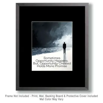 Opportunity Happens - Motivational Art Prints Wall Art Prints - 8"x10" Art Print for 11"x14" Frame