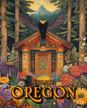 Mountain Home - Oregon Souvenir Home Decor Wall Art Prints – 8″x10″ Artwork for 11″x14″ Frame