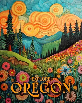 BOHO Sunny Day - Oregon Souvenir Home Decor Wall Art Prints – 8″x10″ Artwork for 11″x14″ Frame