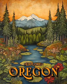 Long Pond - Oregon Souvenir Home Decor Wall Art Prints – 8″x10″ Artwork for 11″x14″ Frame