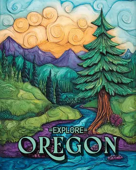BOHO Stream - Oregon Souvenir Home Decor Wall Art Prints – 8″x10″ Artwork for 11″x14″ Frame