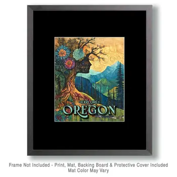 Mother Nature - Oregon Souvenir Home Decor Wall Art Prints – 8″x10″ Artwork for 11″x14″ Frame
