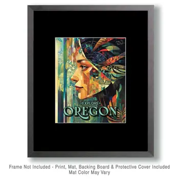 Her Spirit - Oregon Souvenir Home Decor Wall Art Prints – 8″x10″ Artwork for 11″x14″ Frame
