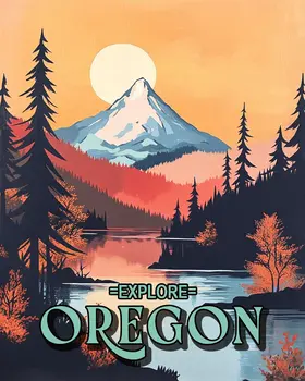 Mt Hood - Oregon Souvenir Home Decor Wall Art Prints – 8″x10″ Artwork for 11″x14″ Frame