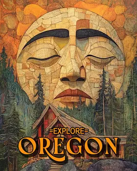 Full Moon - Oregon Souvenir Home Decor Wall Art Prints – 8″x10″ Artwork for 11″x14″ Frame