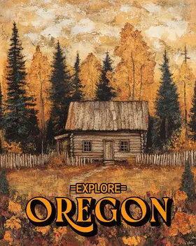 Small Home - Oregon Souvenir Home Decor Wall Art Prints – 8″x10″ Artwork for 11″x14″ Frame