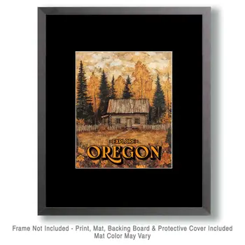 Small Home - Oregon Souvenir Home Decor Wall Art Prints – 8″x10″ Artwork for 11″x14″ Frame