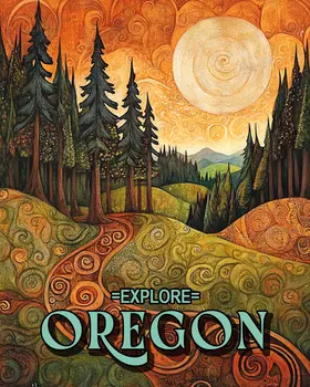 BOHO Day - Oregon Souvenir Home Decor Wall Art Prints – 8″x10″ Artwork for 11″x14″ Frame