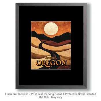 Woodland Road - Oregon Souvenir Home Decor Wall Art Prints – 8″x10″ Artwork for 11″x14″ Frame
