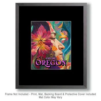 Oregon Beauty - Oregon Souvenir Home Decor Wall Art Prints – 8″x10″ Artwork for 11″x14″ Frame
