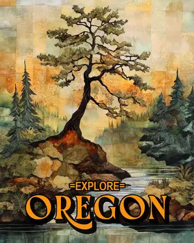 Lone Tree - Oregon Souvenir Home Decor Wall Art Prints – 8″x10″ Artwork for 11″x14″ Frame