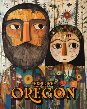 Back-Woods Couple - Oregon Souvenir Home Decor Wall Art Prints – 8″x10″ Artwork for 11″x14″ Frame