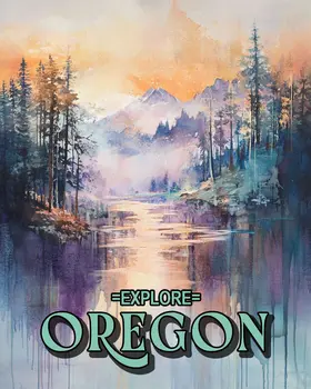 Misty Morning - Oregon Souvenir Home Decor Wall Art Prints – 8″x10″ Artwork for 11″x14″ Frame