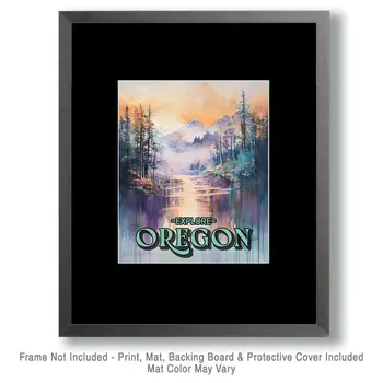 Misty Morning - Oregon Souvenir Home Decor Wall Art Prints – 8″x10″ Artwork for 11″x14″ Frame