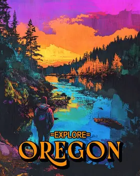Long Trip - Oregon Souvenir Home Decor Wall Art Prints – 8″x10″ Artwork for 11″x14″ Frame