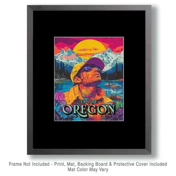 Sportsman - Oregon Souvenir Home Decor Wall Art Prints – 8″x10″ Artwork for 11″x14″ Frame