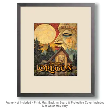Great Spirit - Oregon Souvenir Home Decor Wall Art Prints – 8″x10″ Artwork for 11″x14″ Frame