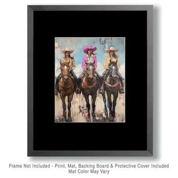 Three Cowgirls #1 - Wall Art Print - Coastal Cowgirl Couture - 8"x10" Artwork - 11"x14" Matte