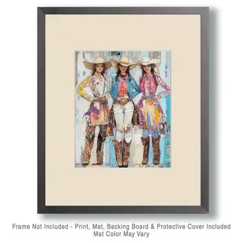 Three Cowgirls #2 - Wall Art Print - Coastal Cowgirl Couture - 8"x10" Artwork - 11"x14" Matte
