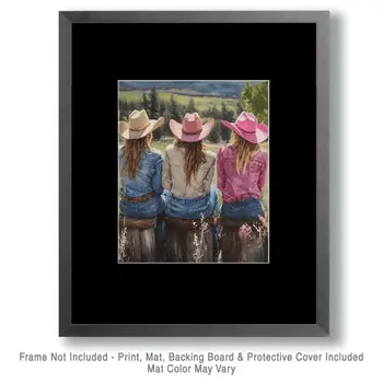Three Cowgirls #3 - Wall Art Print - Coastal Cowgirl Couture - 8"x10" Artwork - 11"x14" Matte