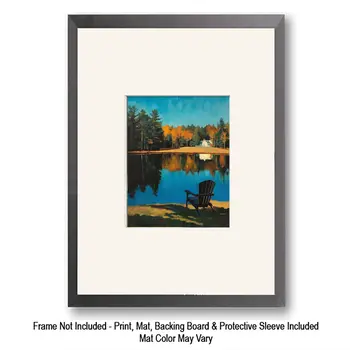 2 Canoes at Adirondack Beach Souvenir Home Decor Wall Art Prints – 8″x10″ Artwork – 11″x14″ Mat
