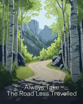 Road Less Traveled - Motivational Art Prints Wall Art Prints - 8"x10" Art Print for 11"x14" Frame