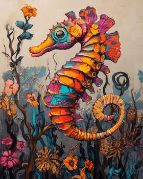 Seahorse Dreams - Wall Art Print - Ocean Seaside Beachcore - 8"x10" Artwork - 11"x14" Matte