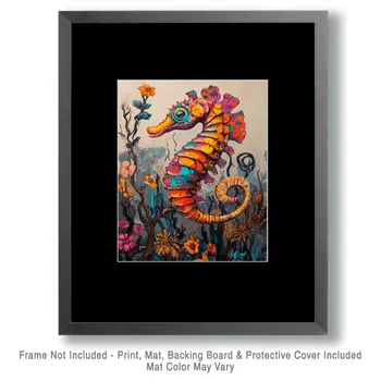 Seahorse Dreams - Wall Art Print - Ocean Seaside Beachcore - 8"x10" Artwork - 11"x14" Matte