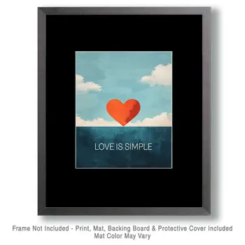 Love is Simple - Motivational Art Prints Wall Art Prints - 8"x10" Art Print for 11"x14" Frame