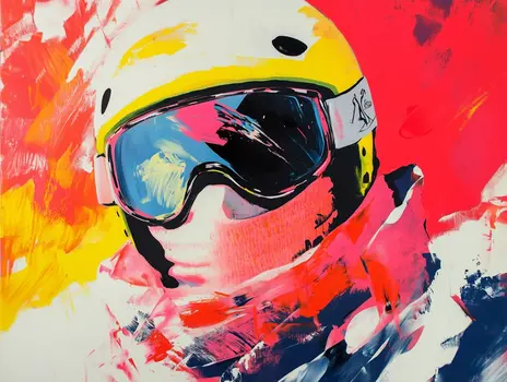 Ski Portrait Pop Art - 8"x10" Wall Art Print - Mowbi's Ski & Snowboard Collection