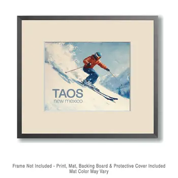 Hotdogging Taos Skier – 8″x10″ Wall Art Print – Mowbi’s Ski & Snowboard Collection