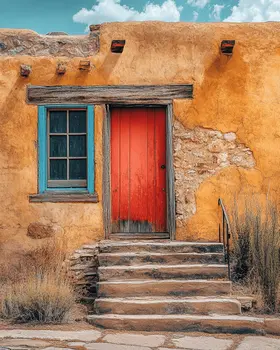 Adobe House - Western and Southwestern Home Decor Wall Art Prints – 8″x10″ Artwork – 11″x14″ Matte