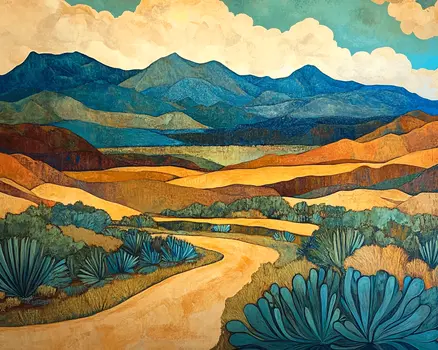 Southwest Landscape #2 - Western and Southwestern Home Decor Wall Art Prints – 8″x10″ Artwork – 11″x14″ Matte