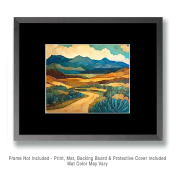 Southwest Landscape #2 - Western and Southwestern Home Decor Wall Art Prints – 8″x10″ Artwork – 11″x14″ Matte