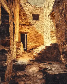 Ancient Pueblo #1 - Western and Southwestern Home Decor Wall Art Prints – 8″x10″ Artwork – 11″x14″ Matte