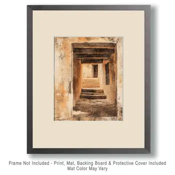 Ancient Pueblo #2 - Western and Southwestern Home Decor Wall Art Prints – 8″x10″ Artwork – 11″x14″ Matte