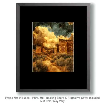 Ancient Pueblo #3 - Western and Southwestern Home Decor Wall Art Prints – 8″x10″ Artwork – 11″x14″ Matte