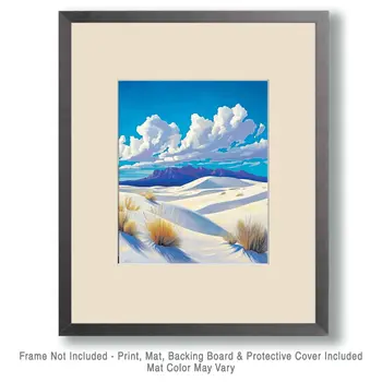White Sands #1 - Western and Southwestern Home Decor Wall Art Prints – 8″x10″ Artwork – 11″x14″ Matte